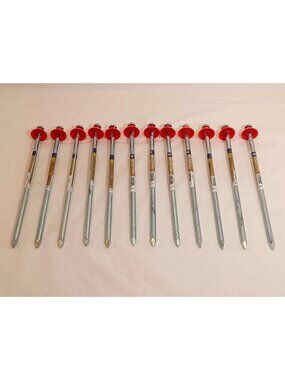 Set Of 12 Stansport 10" Steel Nail Tent Stakes W/ Stopper for Camping & Outdoor